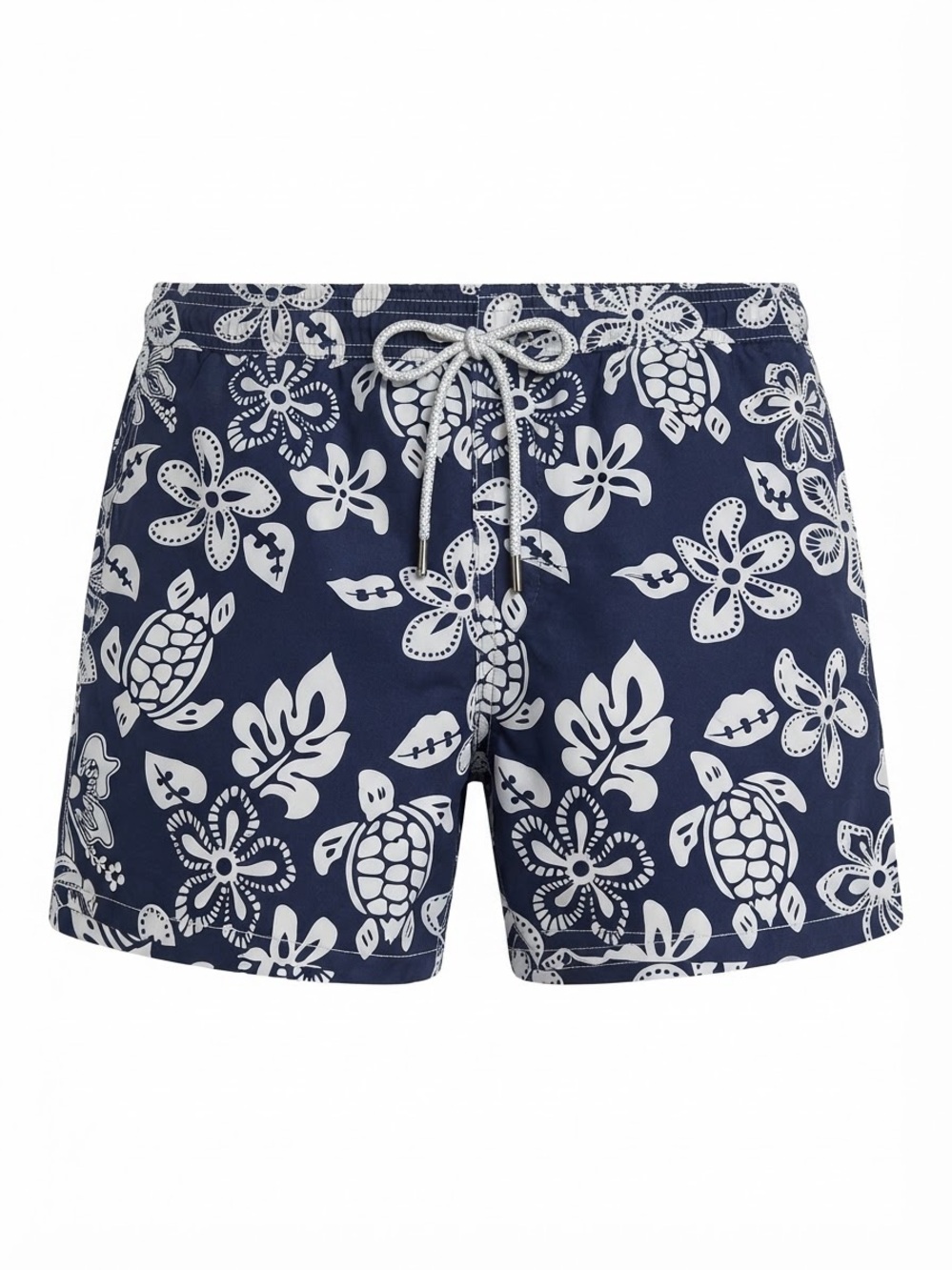 Vilebrequin Navy & White Turtle Floral Swim Trunks